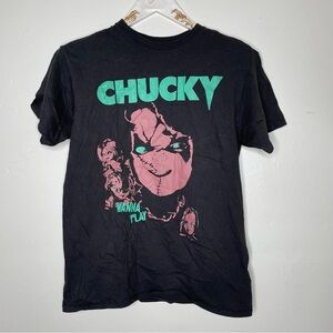 CHUCKY WANNA PLAY HORROR MOVIE CHARACTER GRAPHIC T SHIRT SZ M
